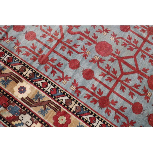 Room Size Teal Vintage Khotan Rug No. 8080