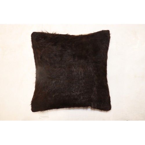 Black Mohair Rug Pillow No. p4711