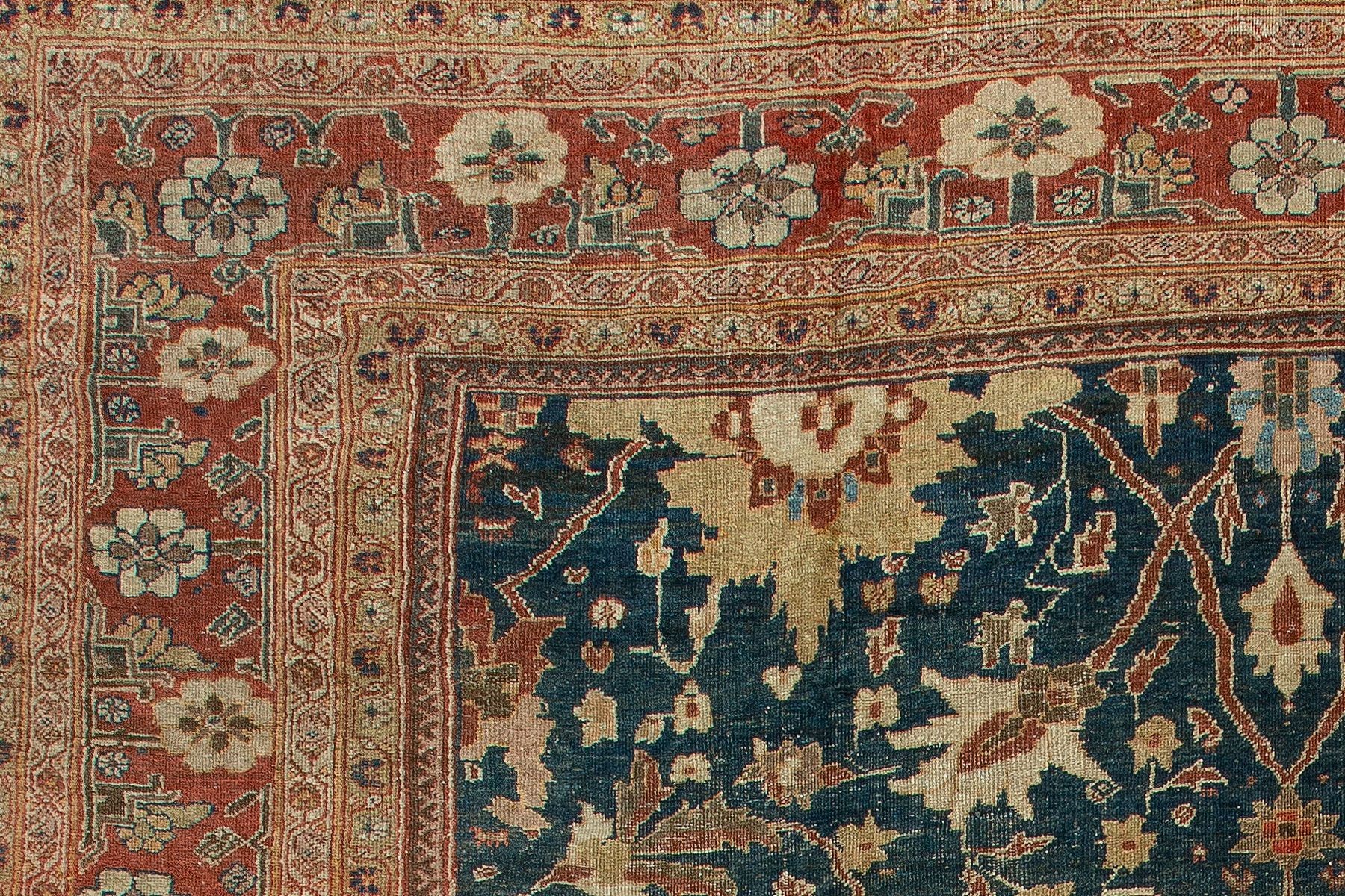 Tree of Life Sultanabad Antique Carpet in Breathtaking Big Sky Cabin