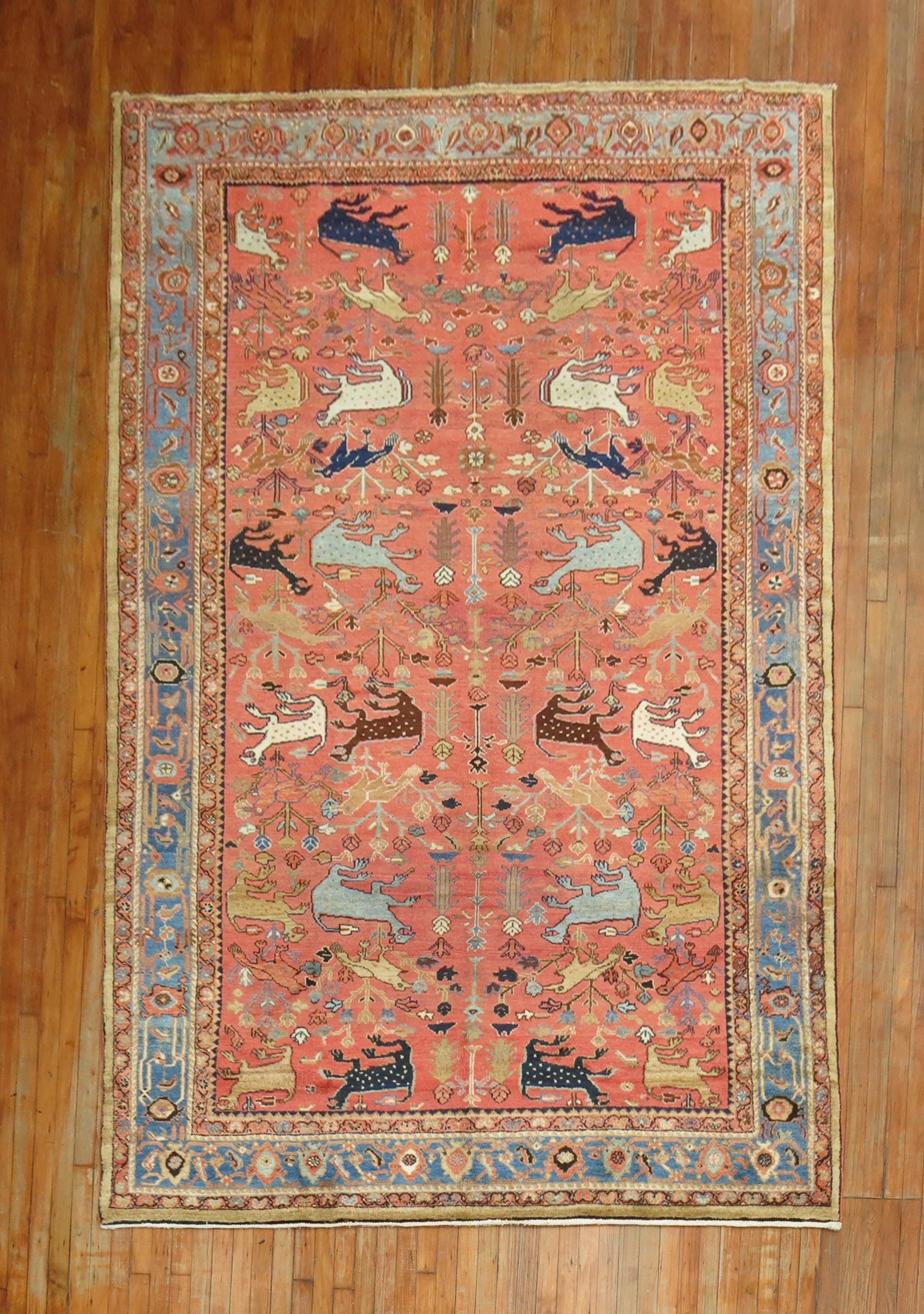 Pictorial Animal Persian Room Rug No. j1804 - J&D Oriental Rugs Co