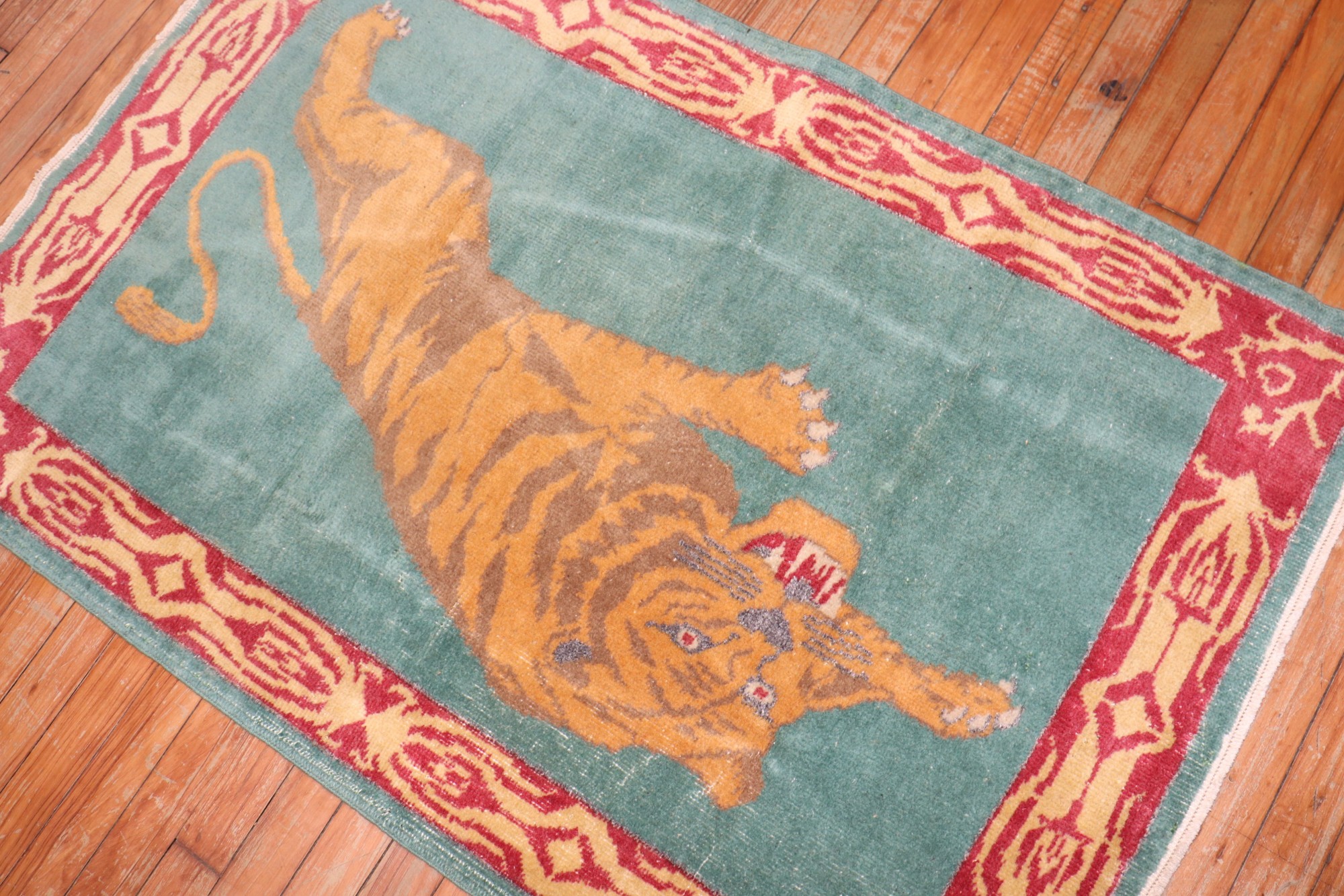 Tiger Rug Green - 54 For Sale on 1stDibs