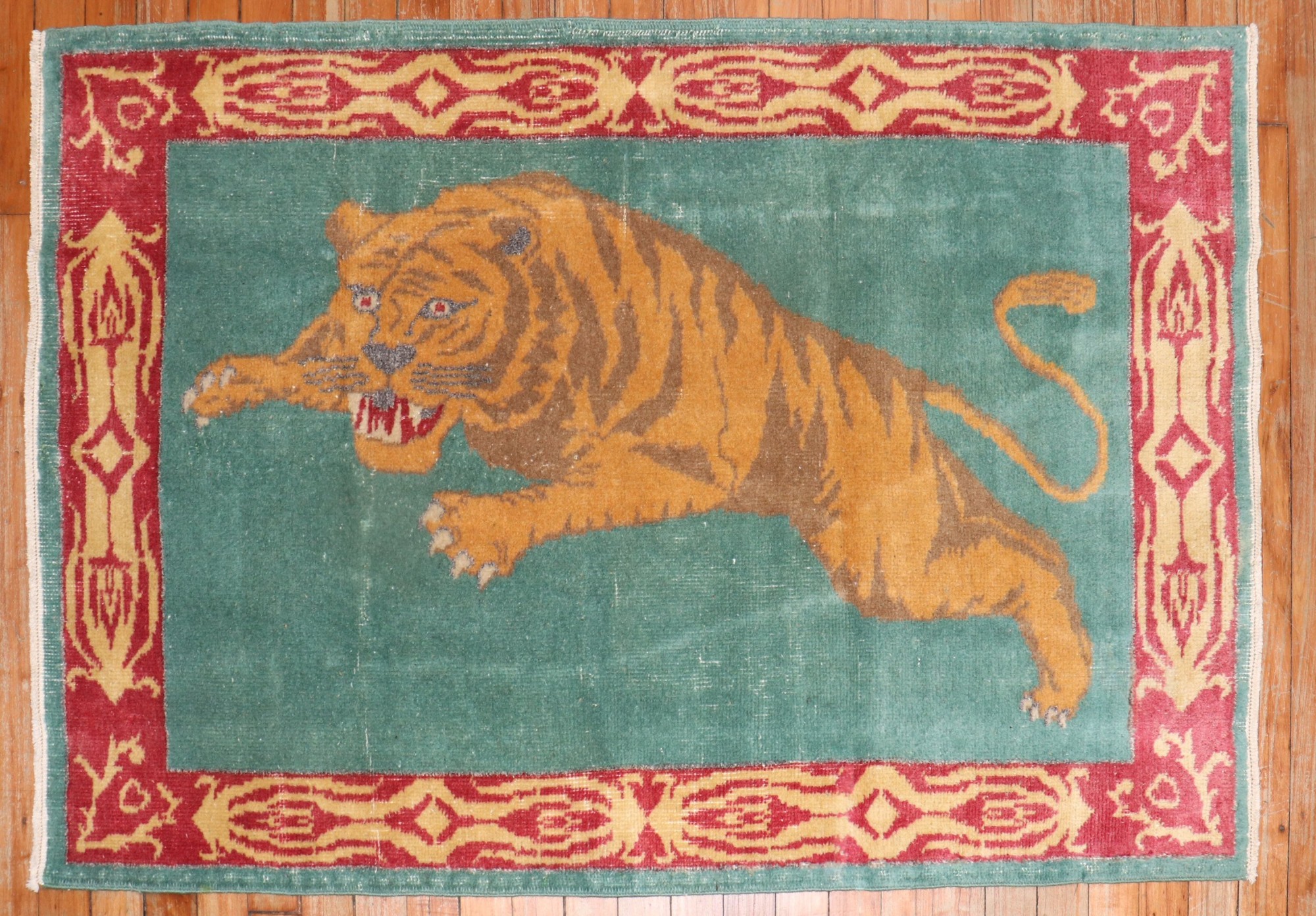 Tiger Rug Green - 54 For Sale on 1stDibs