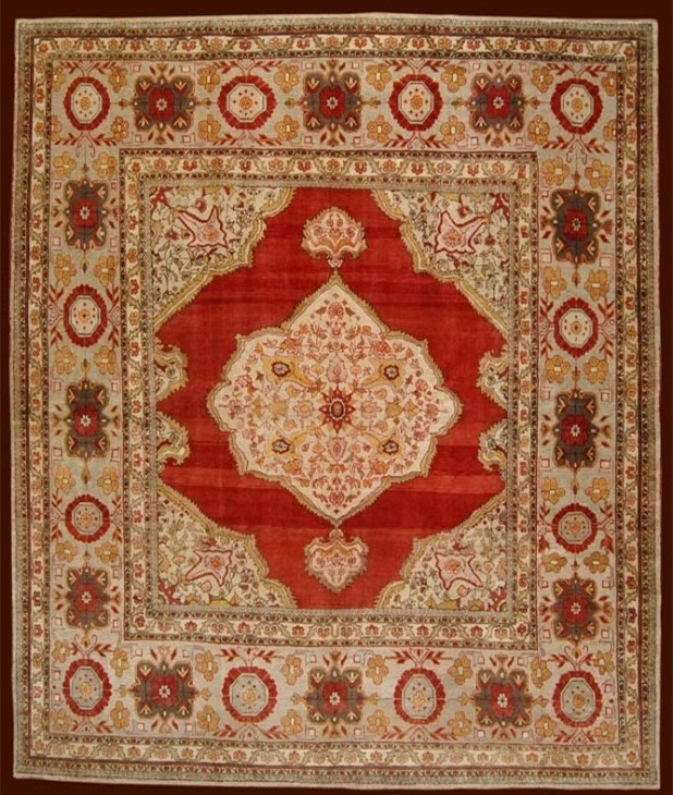 Deep Red Antique Turkish Sivas Square Rug No. 6858 - J&D Oriental