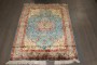 Turquoise Antique Silk Kashan Rug No. 10749