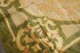 Green Pink Spanish Savonnerie Large Floral Rug No. 10785