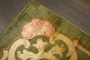 Green Pink Spanish Savonnerie Large Floral Rug No. 10785