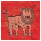 Red Vintage Moroccan Berber Lion Rug No. 10874