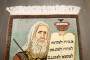 Persian Kashan Pictorial Judaica Rug Depicting Moses with the Ten Commandments No. 10988