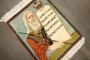 Persian Kashan Pictorial Judaica Rug Depicting Moses with the Ten Commandments No. 10988