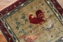 Chicken Rooster Vintage Turkish Rug No. 31601