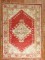 Red Angora Wool Oushak Scatter Rug No. 31796