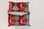 Pair of Red Ikats Pillows No. i141