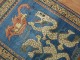 Double Dragon Blue Vintage Turkish Rug No. j1647
