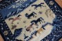 Horse Herd Pictorial Square Chinese Carpet No. j1681