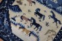 Horse Herd Pictorial Square Chinese Carpet No. j1681