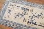 White Blue Chinese Floral Rug No. j2379