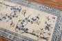White Blue Chinese Floral Rug No. j2379