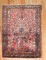 Traditional Red Blue Mini Sarouk Rug No. j3953