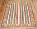 Vintage Inspired Striped Turkish Konya Square Rug No. j3984