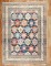 Turkish Azari Vintage Inspired Caucasian Snowflake Rug No. j4027