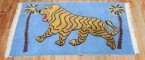 Blue Raised Cheetah Tibetan Rug No. j4036