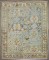 Light Blue Persian Square Scatter Rug No. j4135