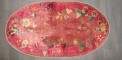 Oval Chinese Art Deco Pink Rug No. j4168