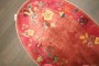 Oval Chinese Art Deco Pink Rug No. j4168