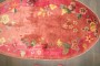 Oval Chinese Art Deco Pink Rug No. j4168