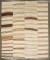 Room Size Ivory Striped Turkish Square Kilim No. j4223