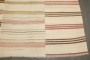 Room Size Ivory Striped Turkish Square Kilim No. j4223