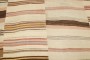 Room Size Ivory Striped Turkish Square Kilim No. j4223