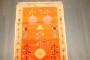 Bright Orange Floral Anatolian Rug No. j4232