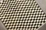 Ivory Black Checkerboard Turkish Mini Square Rug No. j4235