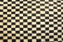 Ivory Black Checkerboard Turkish Mini Square Rug No. j4235