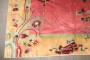 Bright Pink Yellow Chinese Art Deco Rug No. j4243