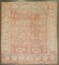 Square Soft Red Worn Antique Oushak Rug No. j4246