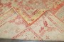 Square Soft Red Worn Antique Oushak Rug No. j4246