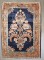 Navy Persian Sarouk Mini Rug No. j4320