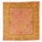 Square Pink Chartreuse Antique Turkish Oushak Rug No. j4602