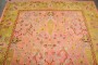 Square Pink Chartreuse Antique Turkish Oushak Rug No. j4602