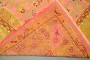 Square Pink Chartreuse Antique Turkish Oushak Rug No. j4602