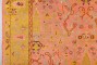 Square Pink Chartreuse Antique Turkish Oushak Rug No. j4602