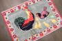 Cotton Persian Pictorial Rooster Bird Rug No. j4659
