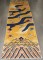 Yellow Tibetan Vintage Dragon Pillar Runner No. j4849