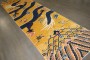 Yellow Tibetan Vintage Dragon Pillar Runner No. j4849