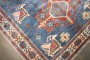 Blue Vintage Inspired Caucasian Rug No. j4884