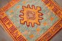 Square Blue Orange Antique Oushak Rug No. j4931