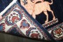 Blue Animal Pictorial Vintage Persian Lion King Rug No. j4987