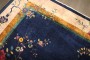 Navy Chinese Art Deco Floral Rug No. j5103